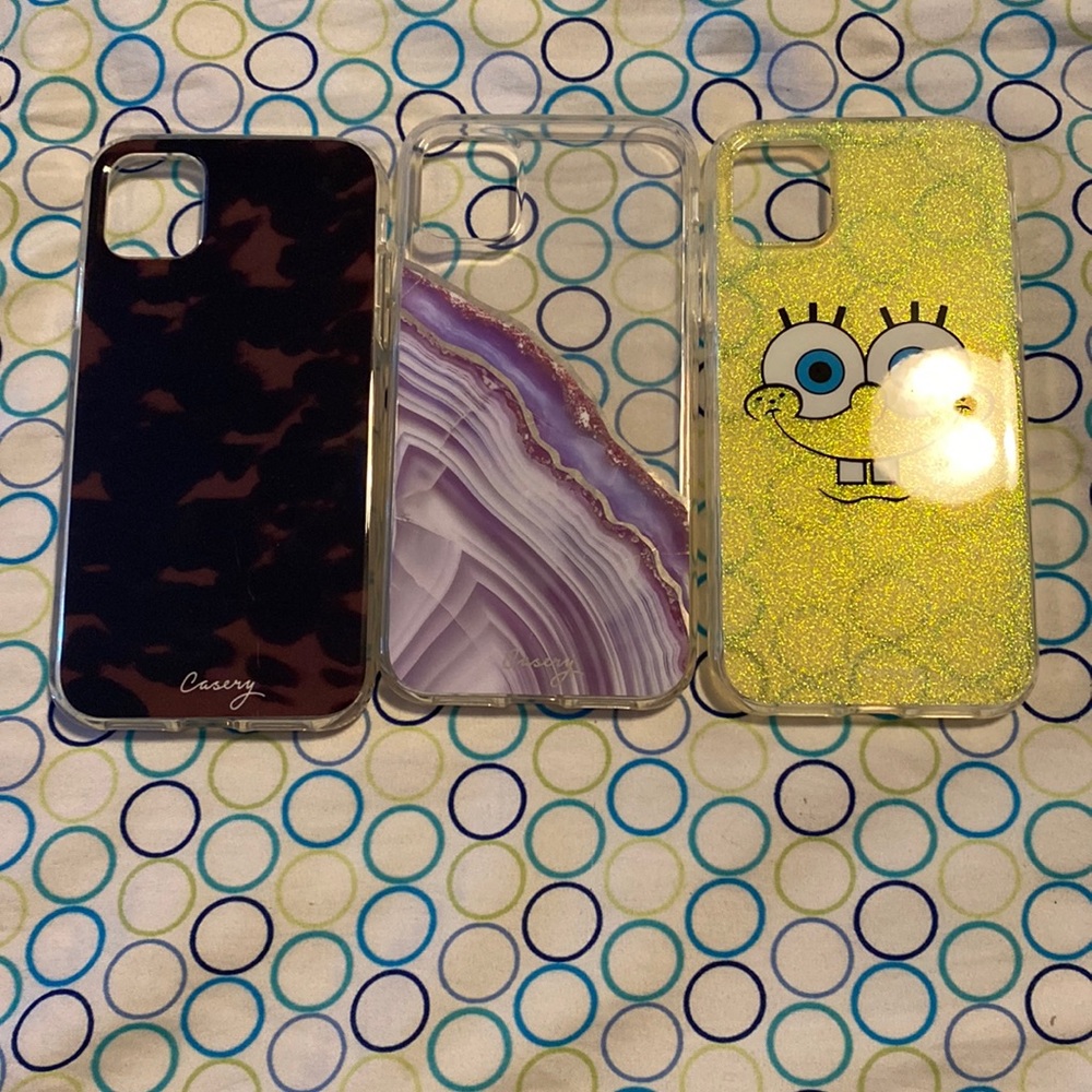 A set of 3 casery iPhone 11 cases